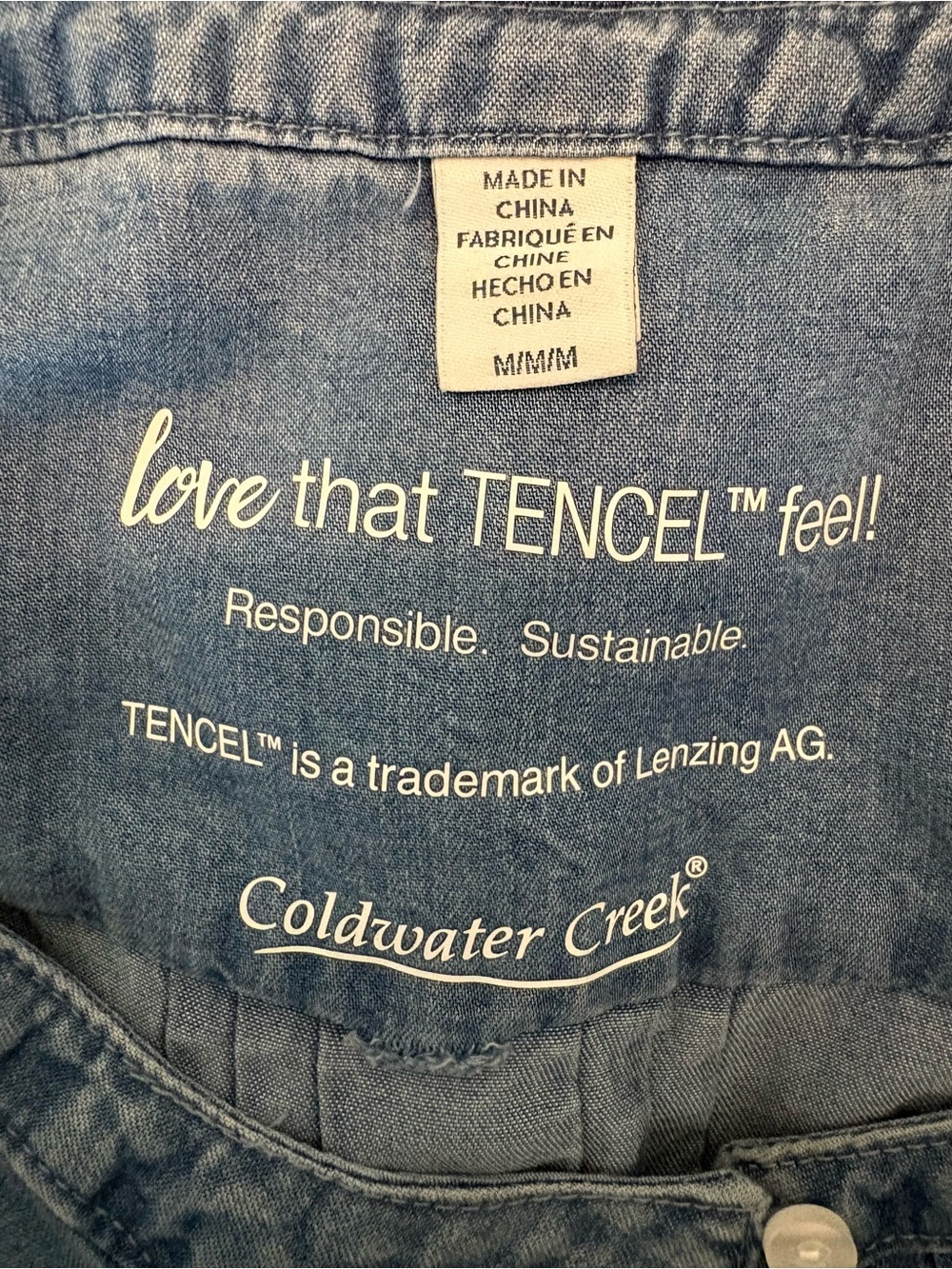 COLDWATER CREEK TENCEL DRESS Women’s Denim Sleeveless Size Medium. - Picture 6 of 7